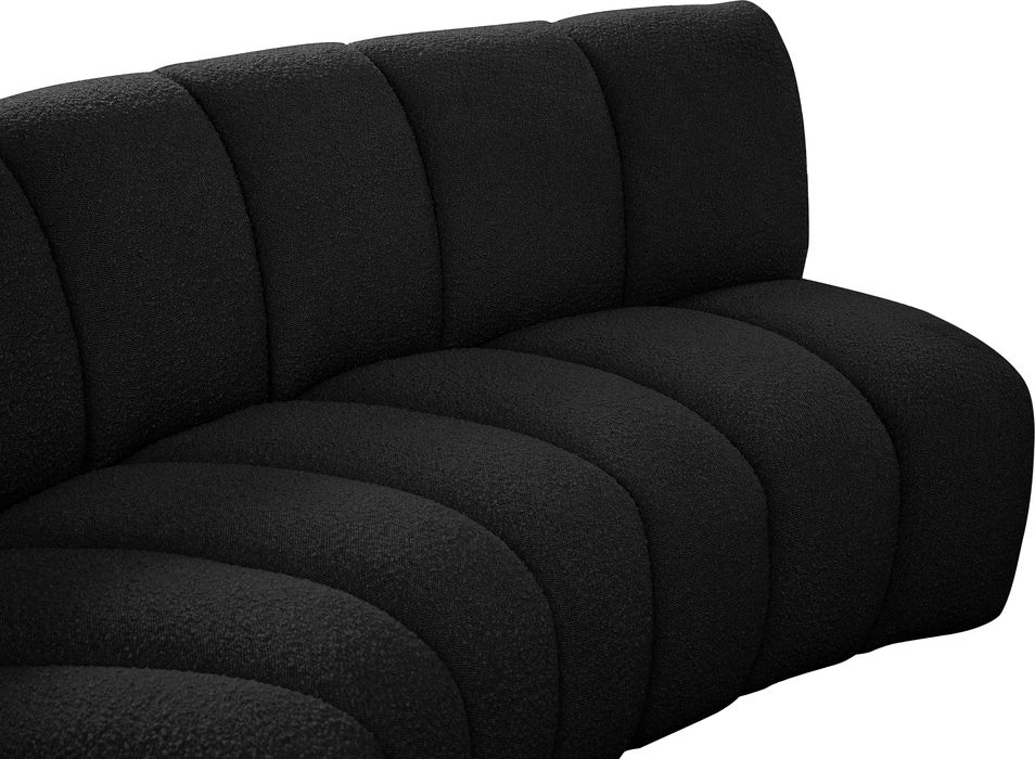 Meridian Furniture - Infinity 83" Black Boucle Fabric Upholstered 2pc. Sectional - 643Black-2PC - GreatFurnitureDeal