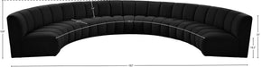 Meridian Furniture - Infinity 178" Black Boucle Fabric Upholstered 7pc. Sectional - 643Black-7PC - GreatFurnitureDeal