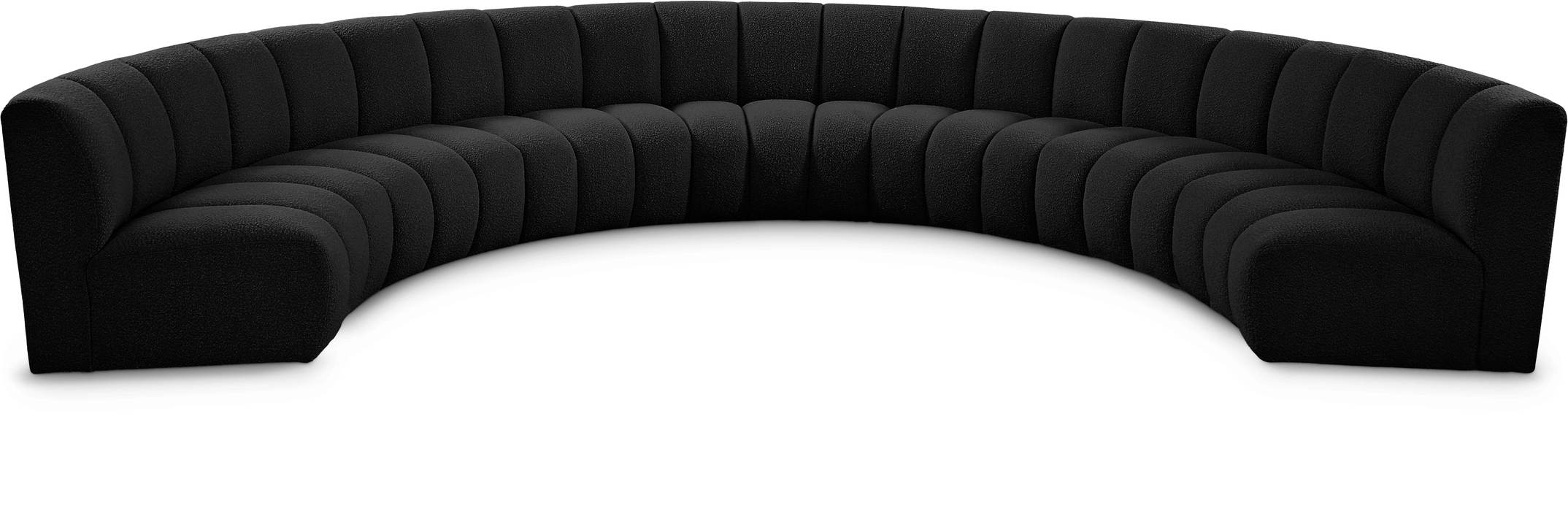 Meridian Furniture - Infinity 178" Black Boucle Fabric Upholstered 7pc. Sectional - 643Black-7PC - GreatFurnitureDeal