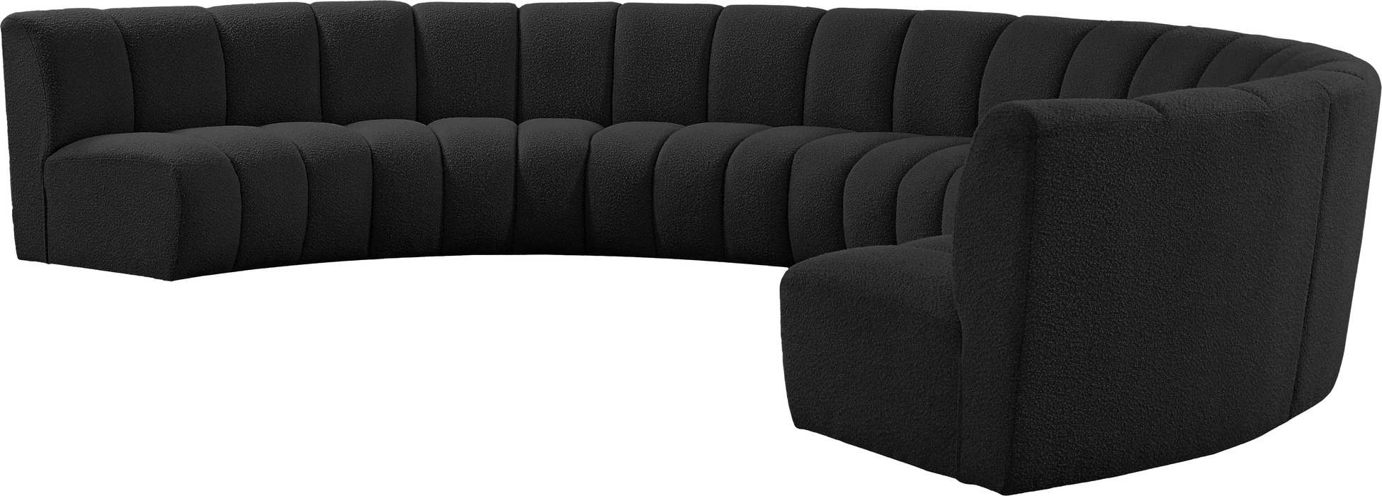 Meridian Furniture - Infinity 178" Black Boucle Fabric Upholstered 7pc. Sectional - 643Black-7PC - GreatFurnitureDeal