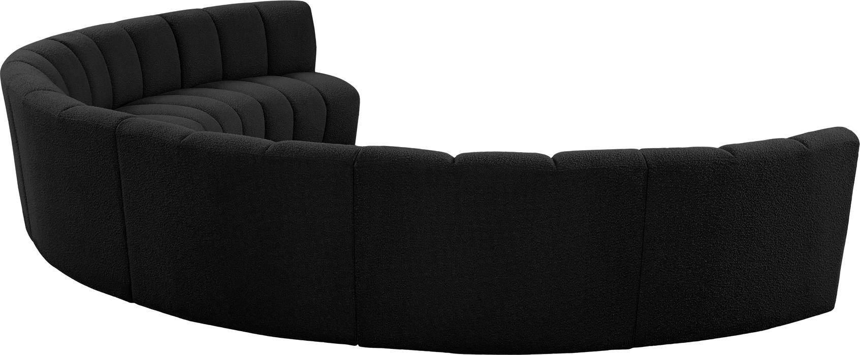 Meridian Furniture - Infinity 178" Black Boucle Fabric Upholstered 7pc. Sectional - 643Black-7PC - GreatFurnitureDeal