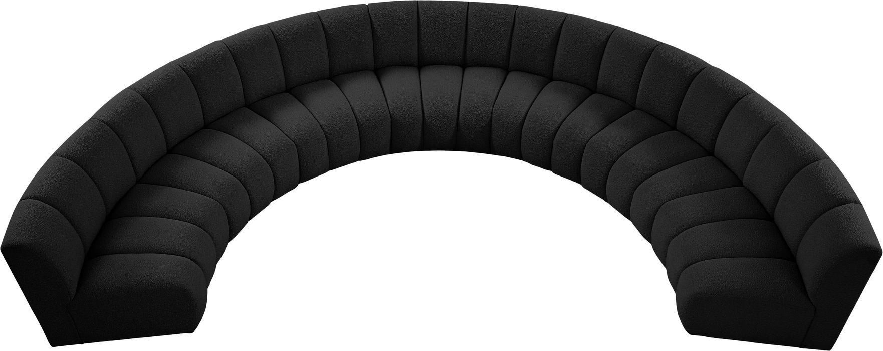 Meridian Furniture - Infinity 178" Black Boucle Fabric Upholstered 7pc. Sectional - 643Black-7PC - GreatFurnitureDeal