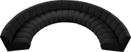 Meridian Furniture - Infinity 178" Black Boucle Fabric Upholstered 7pc. Sectional - 643Black-7PC - GreatFurnitureDeal