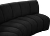 Meridian Furniture - Infinity 178" Black Boucle Fabric Upholstered 7pc. Sectional - 643Black-7PC - GreatFurnitureDeal