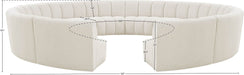 Meridian Furniture - Infinity 178" Cream Boucle Fabric Upholstered 12pc. Sectional - 643Cream-12PC - GreatFurnitureDeal