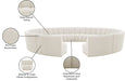 Meridian Furniture - Infinity 178" Cream Boucle Fabric Upholstered 12pc. Sectional - 643Cream-12PC - GreatFurnitureDeal