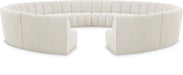 Meridian Furniture - Infinity 178" Cream Boucle Fabric Upholstered 12pc. Sectional - 643Cream-12PC - GreatFurnitureDeal