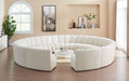 Meridian Furniture - Infinity 178" Cream Boucle Fabric Upholstered 12pc. Sectional - 643Cream-12PC - GreatFurnitureDeal