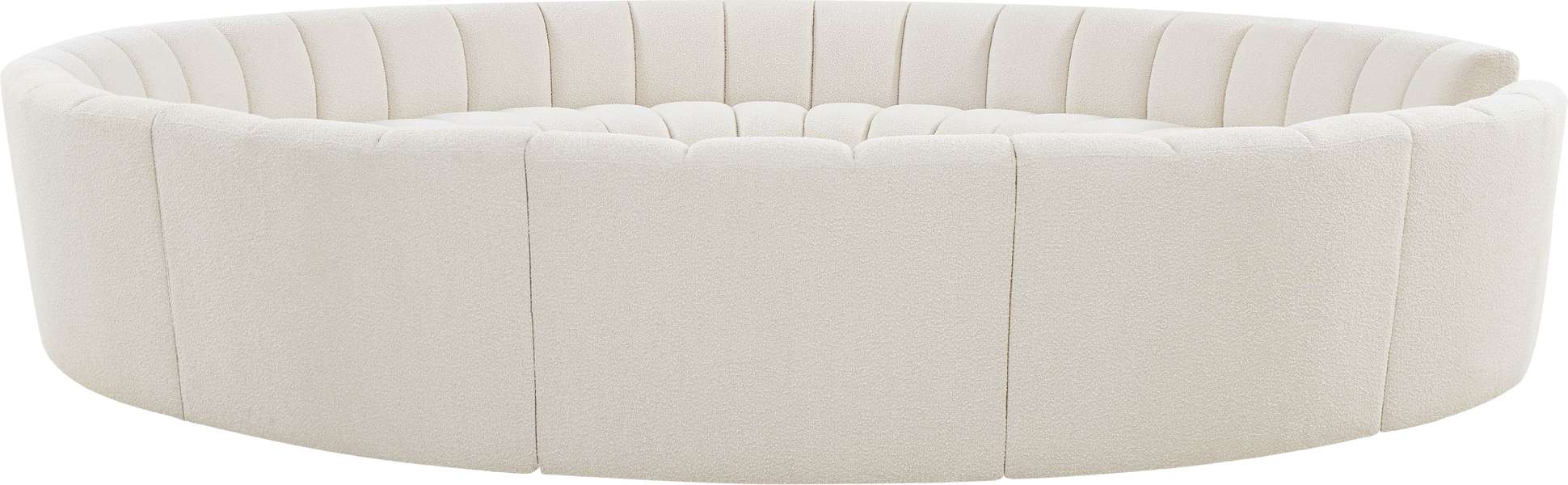 Meridian Furniture - Infinity 178" Cream Boucle Fabric Upholstered 12pc. Sectional - 643Cream-12PC - GreatFurnitureDeal