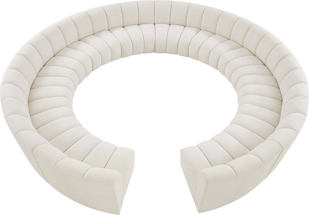 Meridian Furniture - Infinity 178" Cream Boucle Fabric Upholstered 12pc. Sectional - 643Cream-12PC - GreatFurnitureDeal