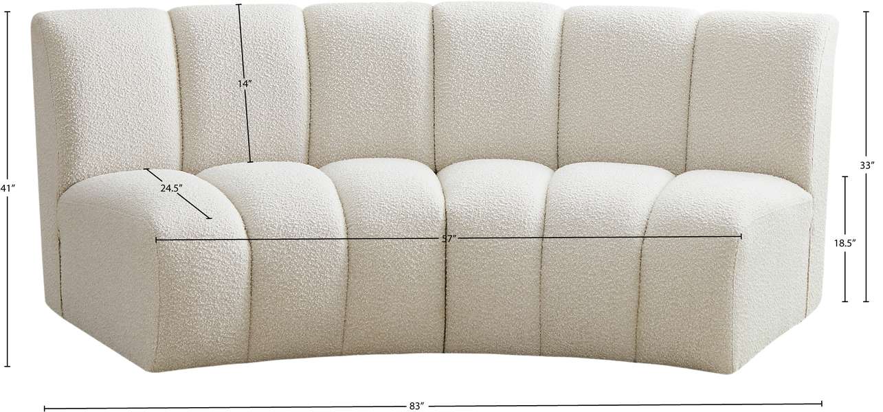 Meridian Furniture - Infinity 83" Cream Boucle Fabric Upholstered 2pc. Sectional - 643Cream-2PC - GreatFurnitureDeal