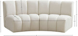 Meridian Furniture - Infinity 83" Cream Boucle Fabric Upholstered 2pc. Sectional - 643Cream-2PC - GreatFurnitureDeal