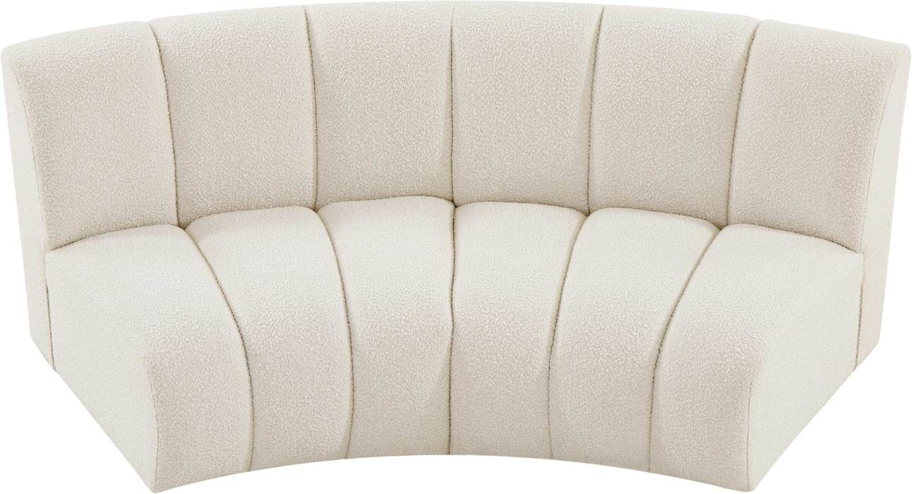 Meridian Furniture - Infinity 83" Cream Boucle Fabric Upholstered 2pc. Sectional - 643Cream-2PC - GreatFurnitureDeal