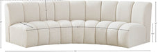 Meridian Furniture - Infinity 119" Cream Boucle Fabric Upholstered 3pc. Sectional - 643Cream-3PC - GreatFurnitureDeal