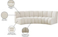 Meridian Furniture - Infinity 119" Cream Boucle Fabric Upholstered 3pc. Sectional - 643Cream-3PC - GreatFurnitureDeal