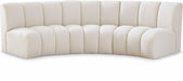 Meridian Furniture - Infinity 119" Cream Boucle Fabric Upholstered 3pc. Sectional - 643Cream-3PC - GreatFurnitureDeal