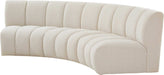 Meridian Furniture - Infinity 119" Cream Boucle Fabric Upholstered 3pc. Sectional - 643Cream-3PC - GreatFurnitureDeal