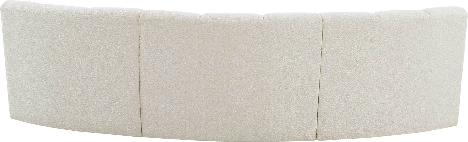 Meridian Furniture - Infinity 119" Cream Boucle Fabric Upholstered 3pc. Sectional - 643Cream-3PC - GreatFurnitureDeal