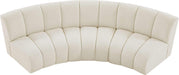 Meridian Furniture - Infinity 119" Cream Boucle Fabric Upholstered 3pc. Sectional - 643Cream-3PC - GreatFurnitureDeal