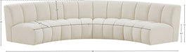 Meridian Furniture - Infinity 148" Cream Boucle Fabric Upholstered 4pc. Sectional - 643Cream-4PC - GreatFurnitureDeal