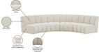 Meridian Furniture - Infinity 148" Cream Boucle Fabric Upholstered 4pc. Sectional - 643Cream-4PC - GreatFurnitureDeal