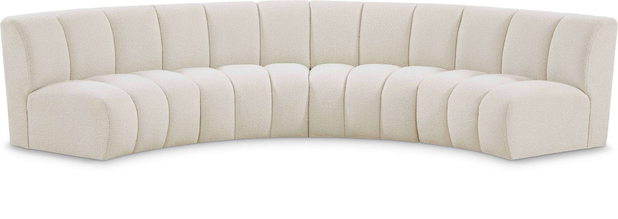 Meridian Furniture - Infinity 148" Cream Boucle Fabric Upholstered 4pc. Sectional - 643Cream-4PC - GreatFurnitureDeal