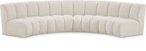 Meridian Furniture - Infinity 148" Cream Boucle Fabric Upholstered 4pc. Sectional - 643Cream-4PC - GreatFurnitureDeal