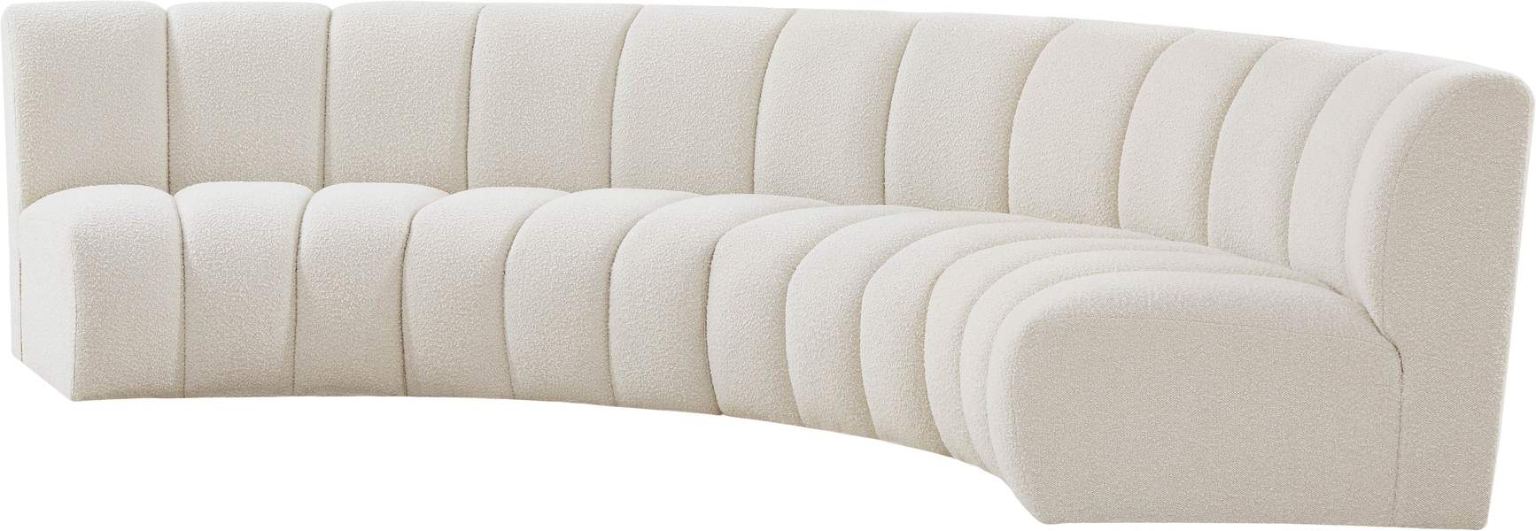 Meridian Furniture - Infinity 148" Cream Boucle Fabric Upholstered 4pc. Sectional - 643Cream-4PC - GreatFurnitureDeal