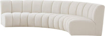 Meridian Furniture - Infinity 148" Cream Boucle Fabric Upholstered 4pc. Sectional - 643Cream-4PC - GreatFurnitureDeal