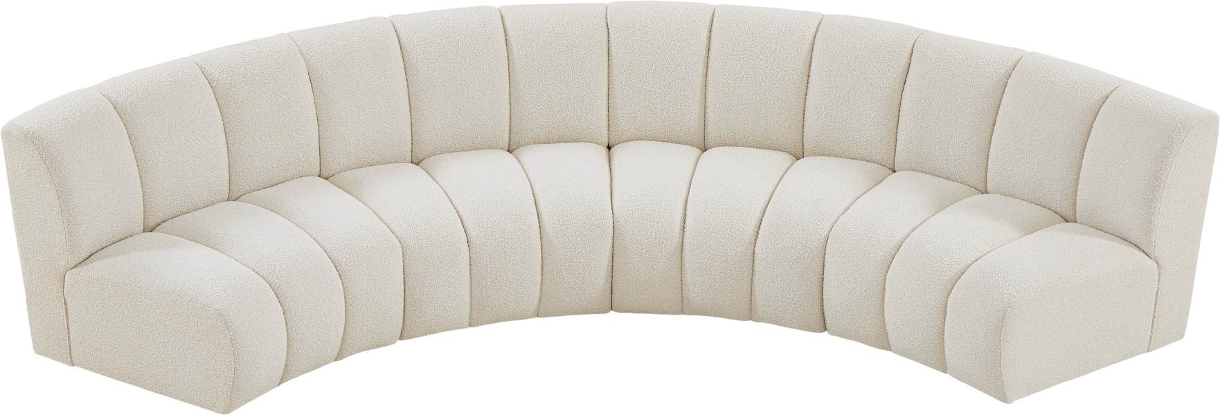 Meridian Furniture - Infinity 148" Cream Boucle Fabric Upholstered 4pc. Sectional - 643Cream-4PC - GreatFurnitureDeal