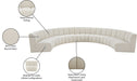 Meridian Furniture - Infinity 178" Cream Boucle Fabric Upholstered 7pc. Sectional - 643Cream-7PC - GreatFurnitureDeal