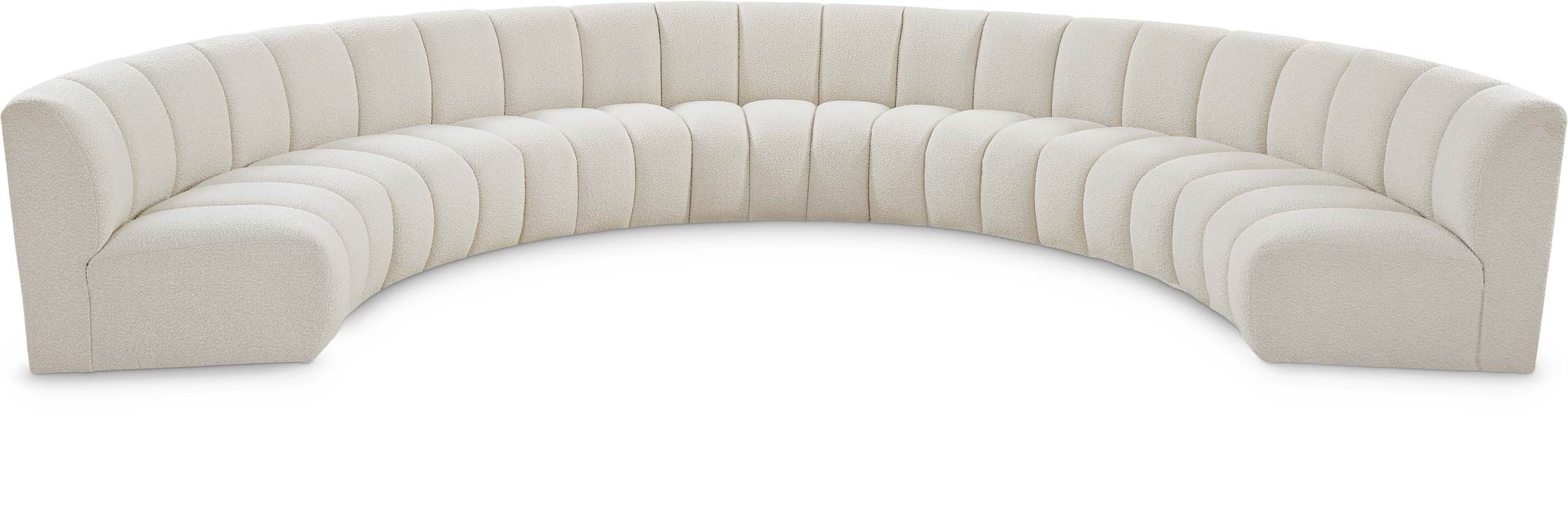 Meridian Furniture - Infinity 178" Cream Boucle Fabric Upholstered 7pc. Sectional - 643Cream-7PC - GreatFurnitureDeal