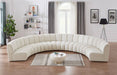 Meridian Furniture - Infinity 178" Cream Boucle Fabric Upholstered 7pc. Sectional - 643Cream-7PC - GreatFurnitureDeal