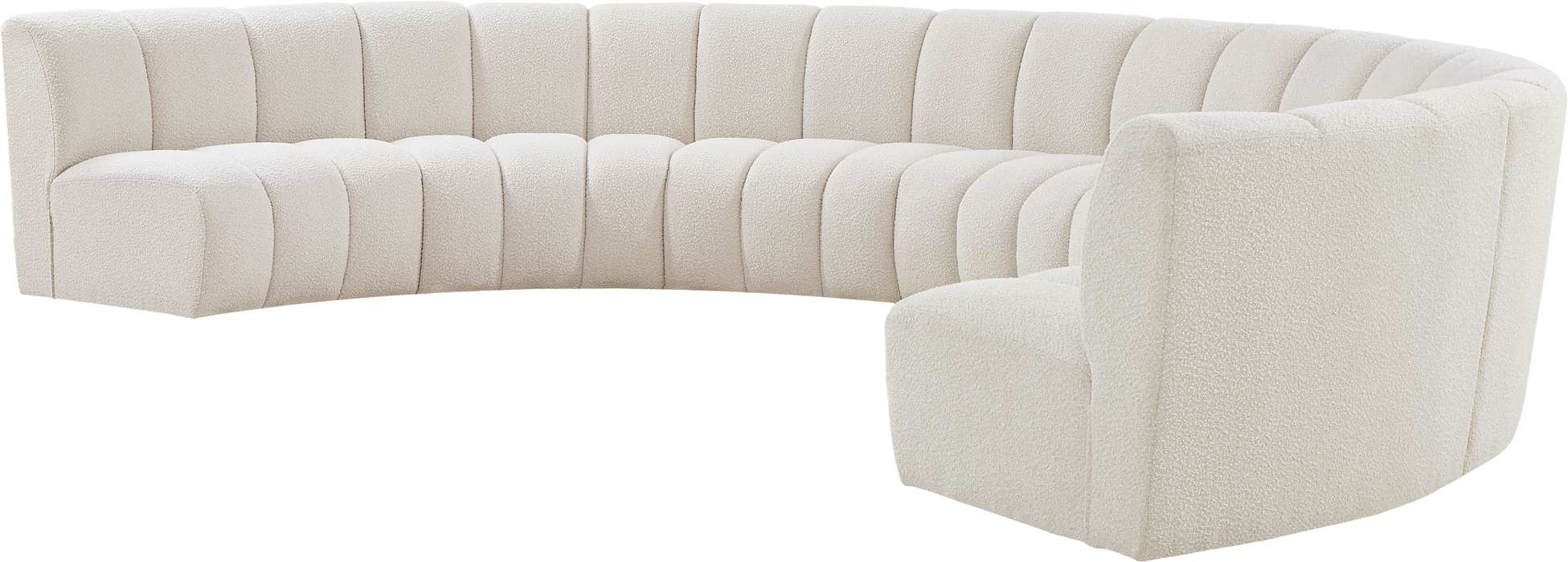 Meridian Furniture - Infinity 178" Cream Boucle Fabric Upholstered 7pc. Sectional - 643Cream-7PC - GreatFurnitureDeal