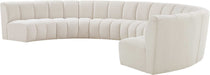 Meridian Furniture - Infinity 178" Cream Boucle Fabric Upholstered 7pc. Sectional - 643Cream-7PC - GreatFurnitureDeal