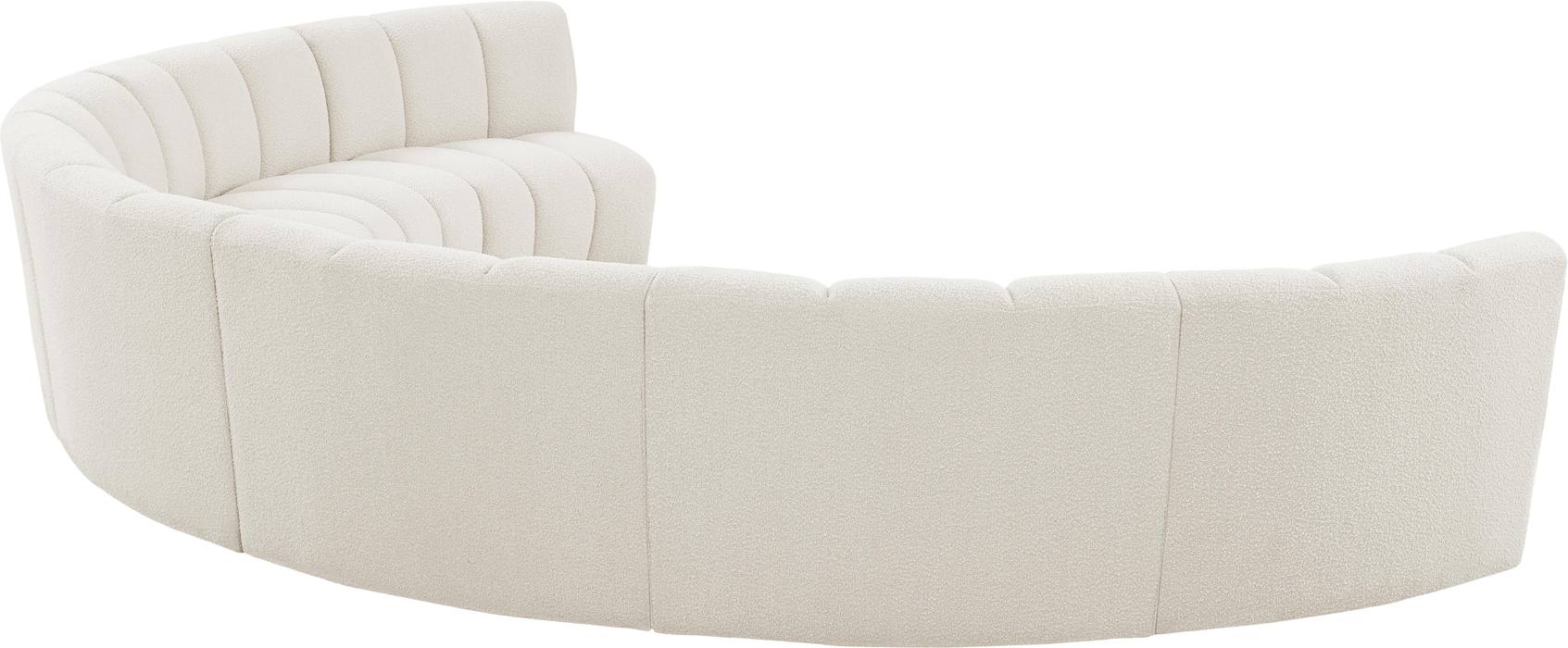 Meridian Furniture - Infinity 178" Cream Boucle Fabric Upholstered 7pc. Sectional - 643Cream-7PC - GreatFurnitureDeal