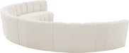 Meridian Furniture - Infinity 178" Cream Boucle Fabric Upholstered 7pc. Sectional - 643Cream-7PC - GreatFurnitureDeal