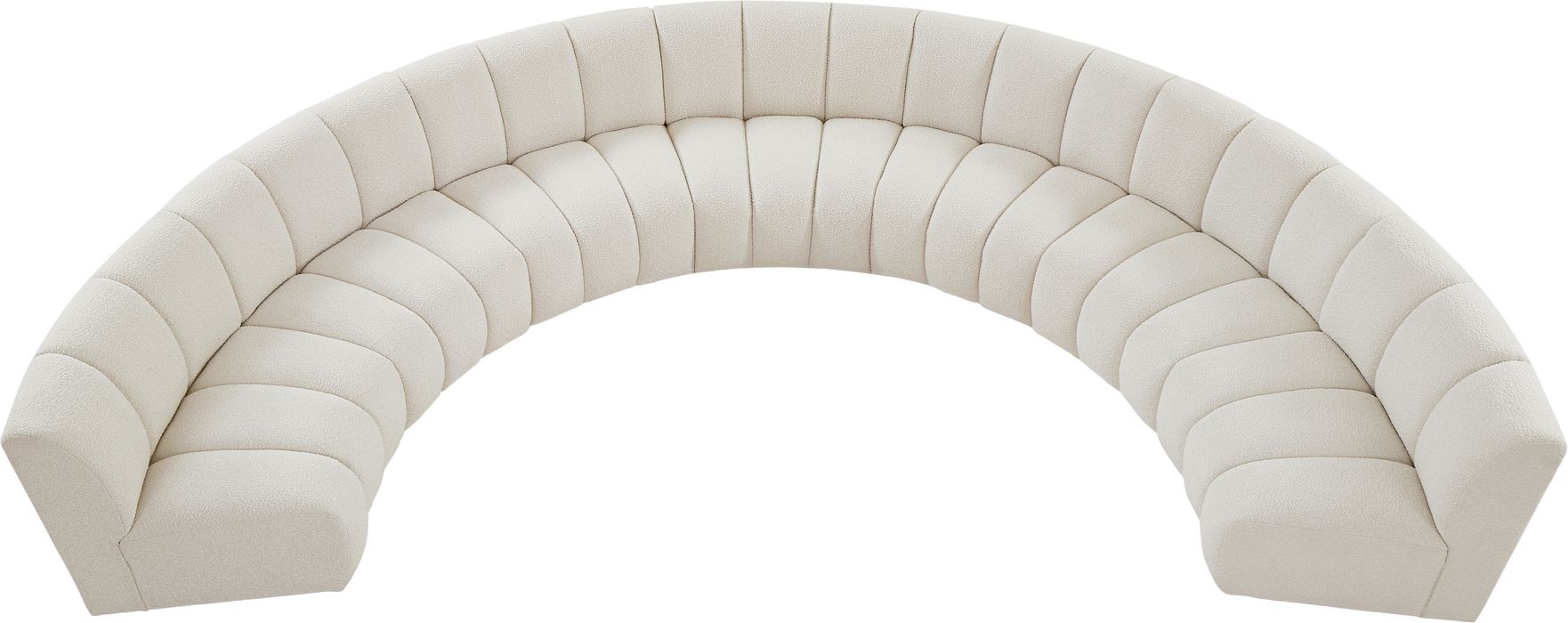 Meridian Furniture - Infinity 178" Cream Boucle Fabric Upholstered 7pc. Sectional - 643Cream-7PC - GreatFurnitureDeal