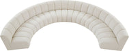 Meridian Furniture - Infinity 178" Cream Boucle Fabric Upholstered 7pc. Sectional - 643Cream-7PC - GreatFurnitureDeal