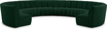 Meridian Furniture - Infinity 178" Green Boucle Fabric Upholstered 10pc. Sectional - 643Green-10PC - GreatFurnitureDeal