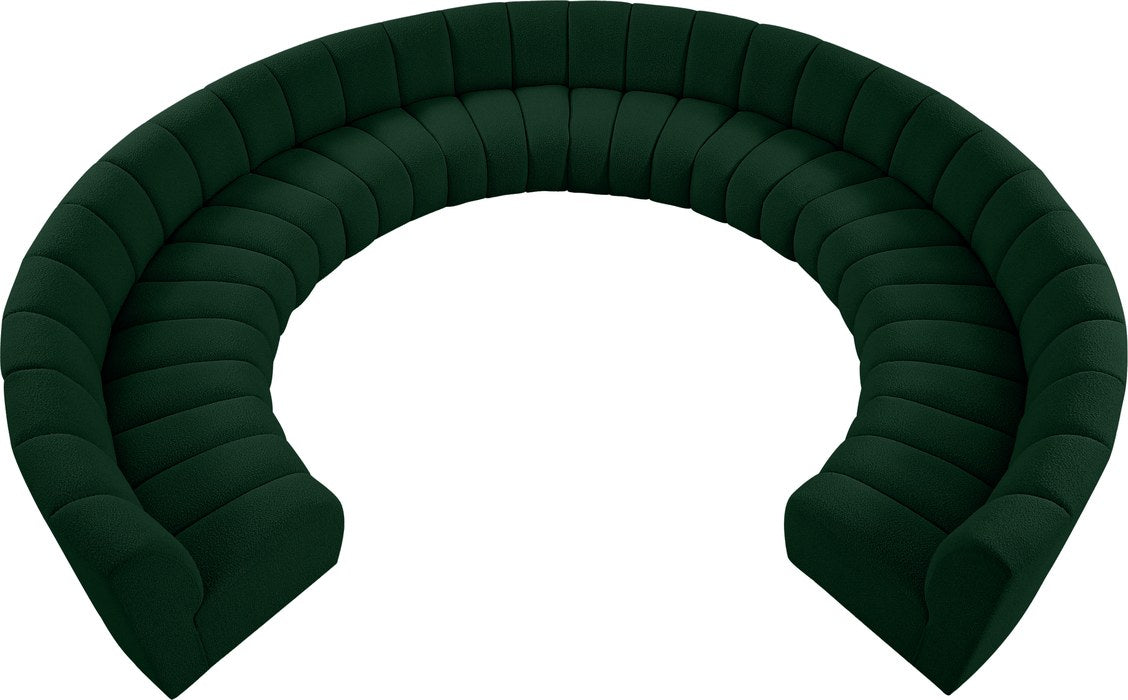 Meridian Furniture - Infinity 178" Green Boucle Fabric Upholstered 10pc. Sectional - 643Green-10PC - GreatFurnitureDeal