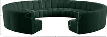 Meridian Furniture - Infinity 178" Green Boucle Fabric Upholstered 11pc. Sectional - 643Green-11PC - GreatFurnitureDeal