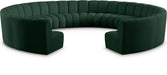 Meridian Furniture - Infinity 178" Green Boucle Fabric Upholstered 11pc. Sectional - 643Green-11PC - GreatFurnitureDeal