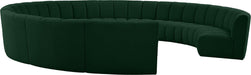 Meridian Furniture - Infinity 178" Green Boucle Fabric Upholstered 11pc. Sectional - 643Green-11PC - GreatFurnitureDeal