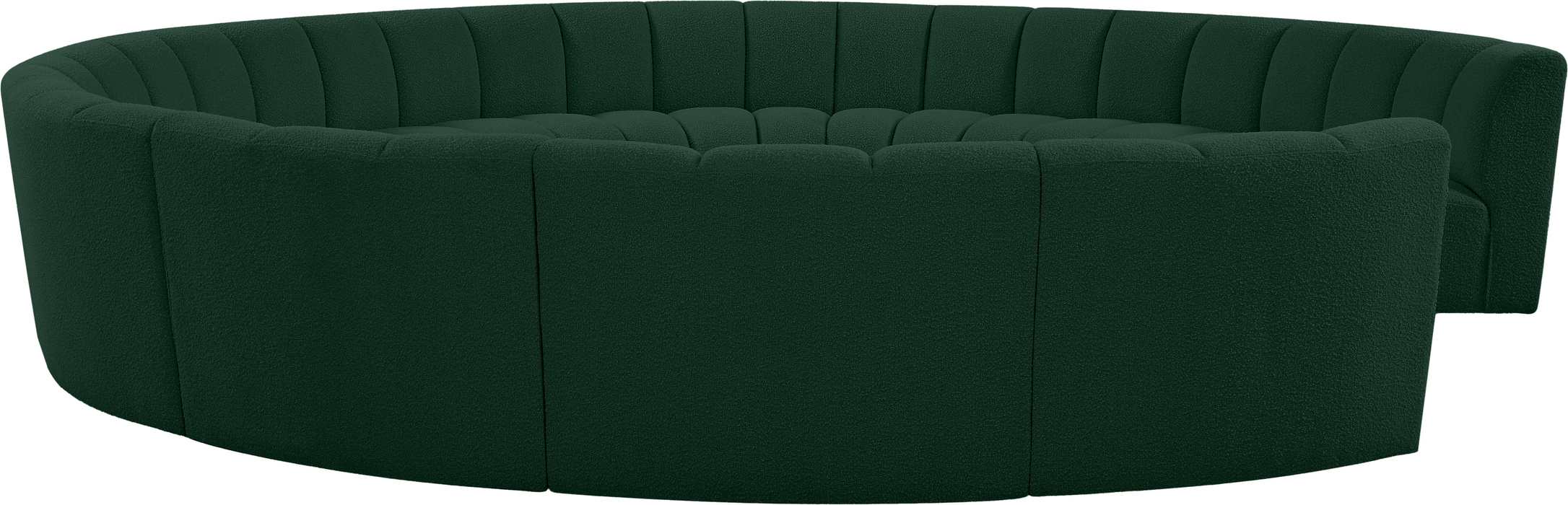 Meridian Furniture - Infinity 178" Green Boucle Fabric Upholstered 11pc. Sectional - 643Green-11PC - GreatFurnitureDeal