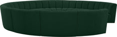 Meridian Furniture - Infinity 178" Green Boucle Fabric Upholstered 11pc. Sectional - 643Green-11PC - GreatFurnitureDeal
