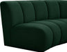 Meridian Furniture - Infinity 178" Green Boucle Fabric Upholstered 12pc. Sectional - 643Green-12PC - GreatFurnitureDeal