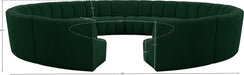 Meridian Furniture - Infinity 178" Green Boucle Fabric Upholstered 12pc. Sectional - 643Green-12PC - GreatFurnitureDeal