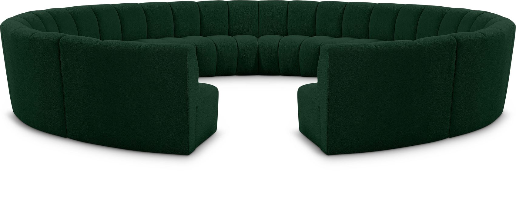 Meridian Furniture - Infinity 178" Green Boucle Fabric Upholstered 12pc. Sectional - 643Green-12PC - GreatFurnitureDeal
