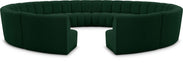 Meridian Furniture - Infinity 178" Green Boucle Fabric Upholstered 12pc. Sectional - 643Green-12PC - GreatFurnitureDeal